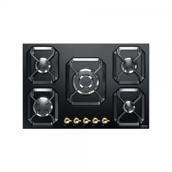 Lofra® Dolcevita Cooktop Gas Built-In Black and Gold 70x50CM