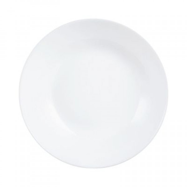 Luminarc® Diwali Plain Soup Plate Tempered Glass White 20cm