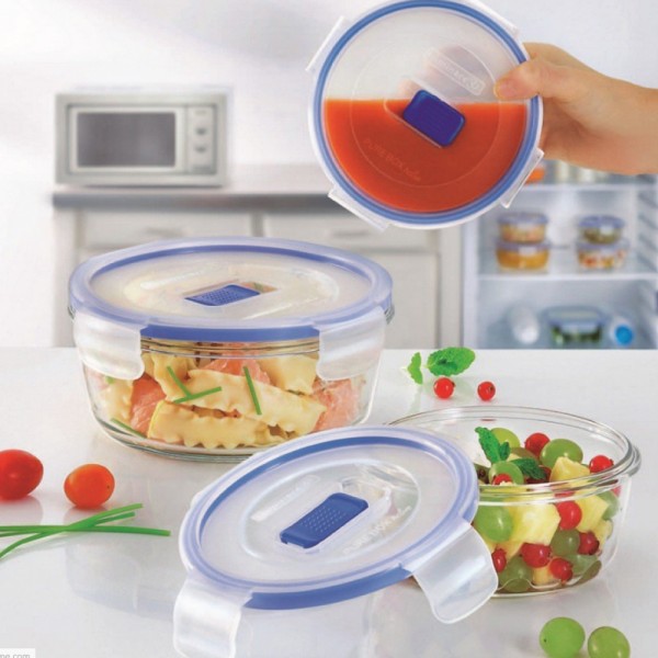 لومينارك® Pure box Active حافظة طعام مربعة الزجاج المقسى شفاف 1220مليلتر