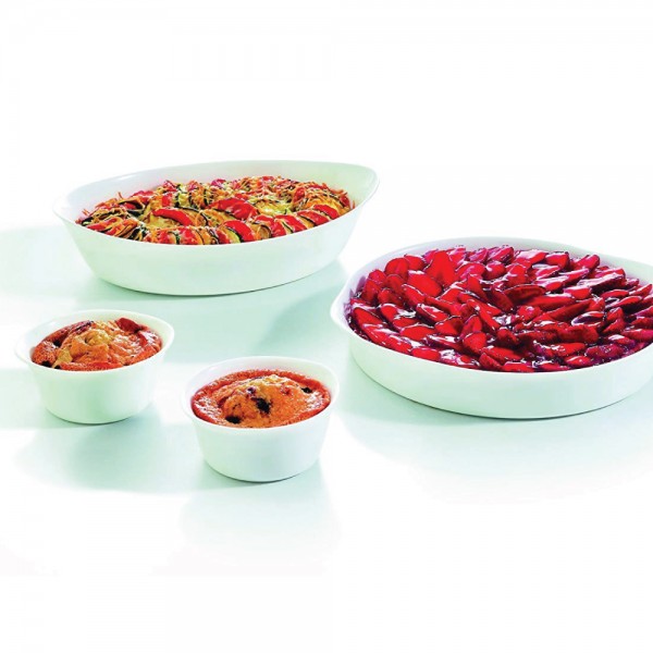 لومينارك® Smart Cuisine Set 3Pcs صينية فرن زجاج البوروسيليكات ابيض 29,32,38سم