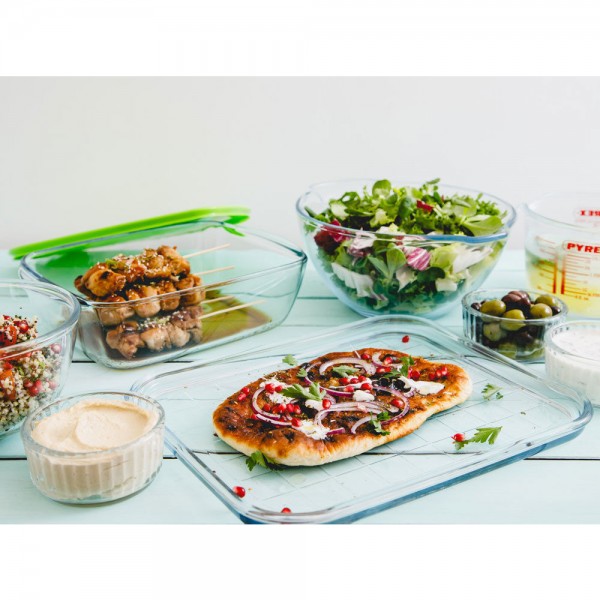 بايركس ® Cook & Store حافظة طعام مستطيلة زجاج البوروسيليكات شفاف 0.4لتر