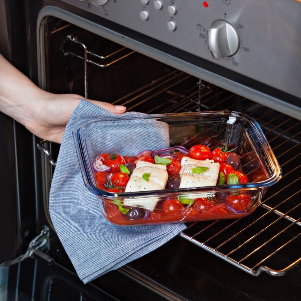 بايركس ® Cook & Go حافظة طعام مستطيلة زجاج البوروسيليكات شفاف 1.7لتر