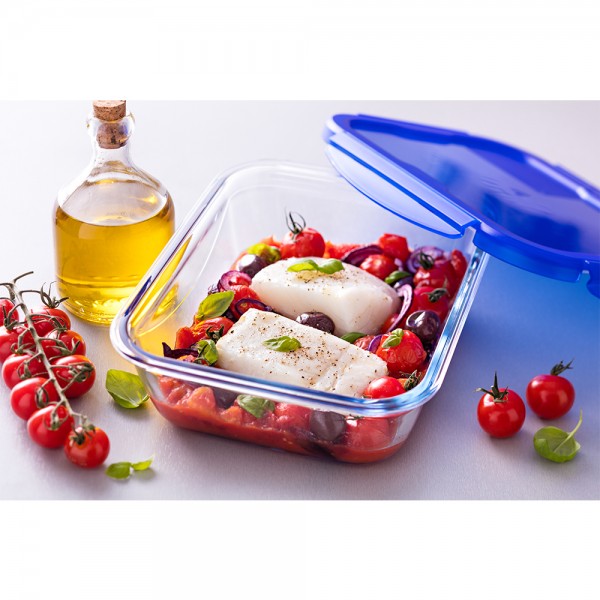 بايركس ® Cook & Go حافظة طعام مستطيلة زجاج البوروسيليكات شفاف 3.3لتر