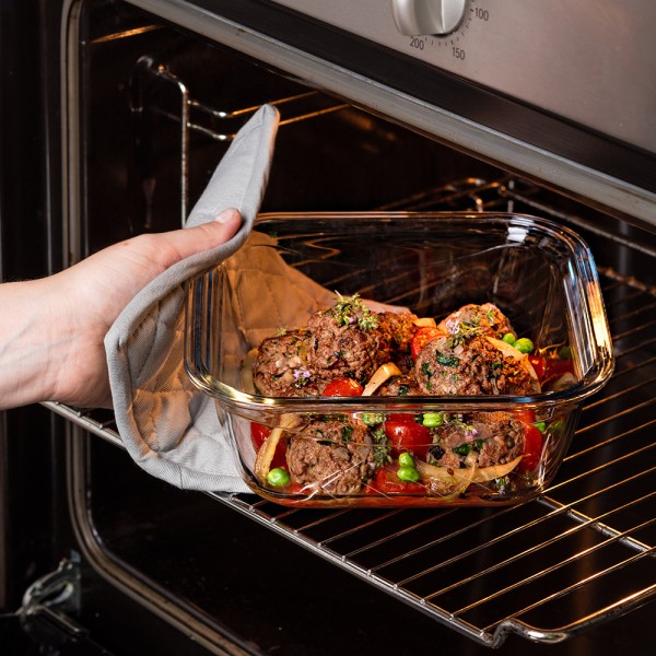 بايركس ® Cook & Go حافظة طعام مربعة زجاج البوروسيليكات شفاف 800 مليلتر