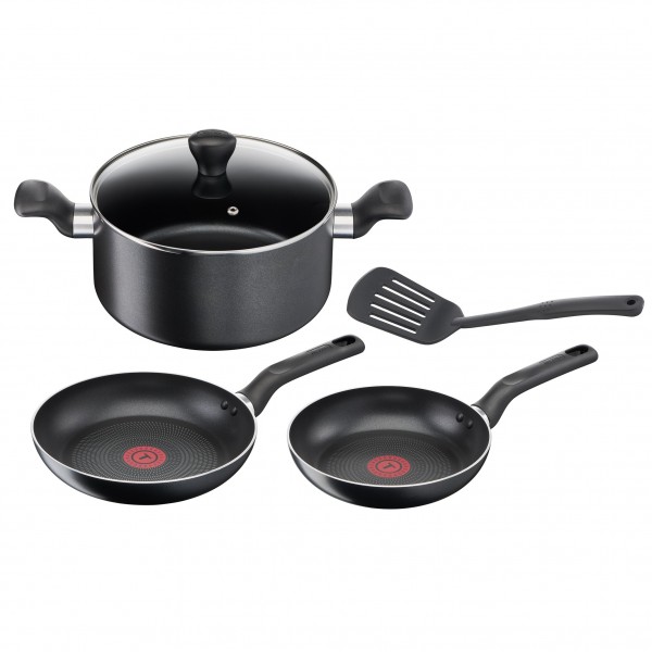 Tefal® Supercook 5 Pieces Cookware Set Frying Pans Aluminum Black 24CM