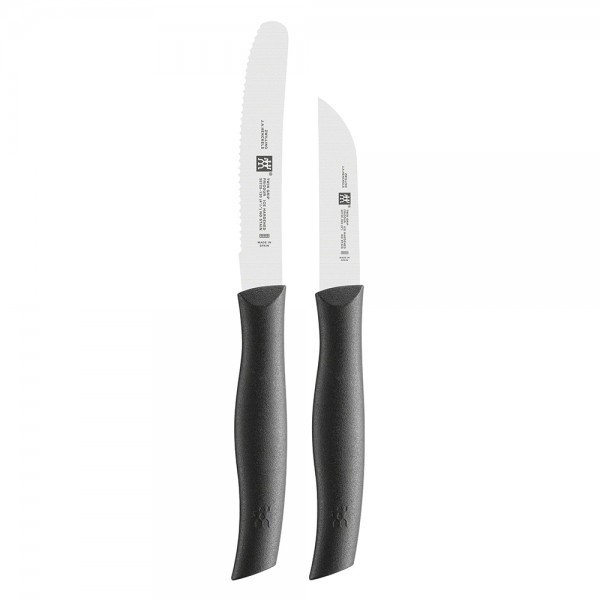 زويلنغ® Twin Grip Set 2Pcs Kitchen Knife ستانلس ستيل أسود 7 سم + 12 سم 