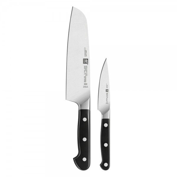 زويلنغ® Pro Set 2Pcs Paring Knife, Santoku Knife ستانلس ستيل أسود وفضي