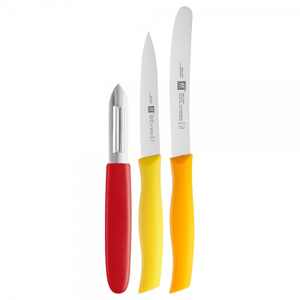 زويلنغ® Twin Grip Set 3Pcs سكين مطبخ ستانلس ستيل ملون 12 and 8سم